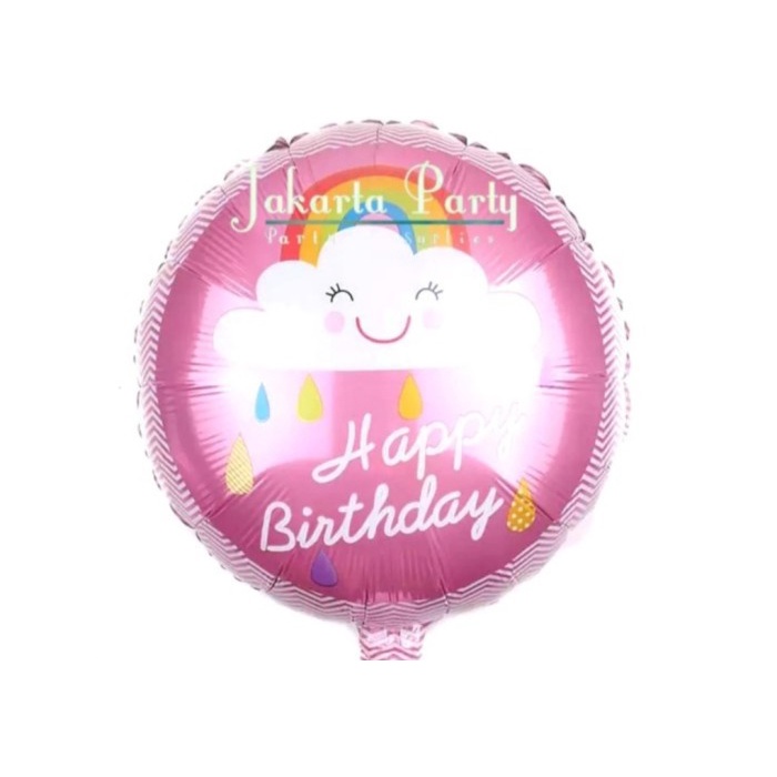 Foil Bulat Karakter HBD / Balon Foil Bulat HBD / Balon Bulat Karakter