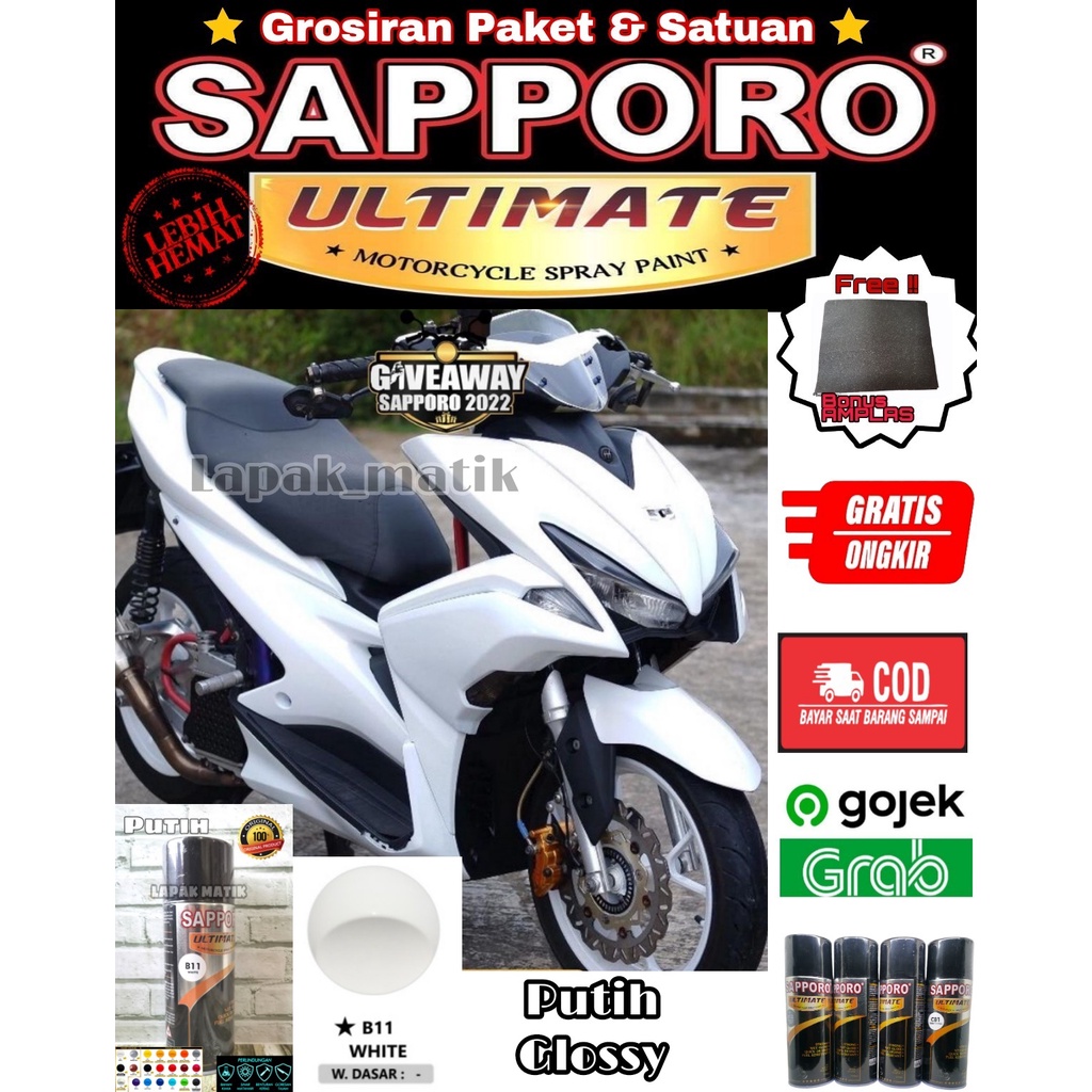 SAPPORO ULTIMATE B11 WHITE PUTIH / CAT SPRAY SEMPROT AEROSOL