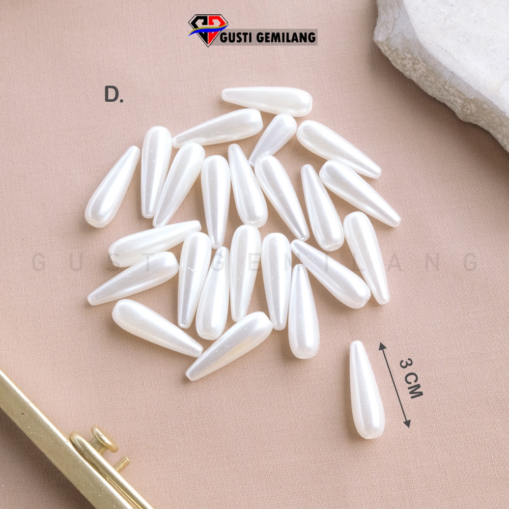 10 Gram Manik Motif Oval Satu Lubang Bahan Kalung Gelang