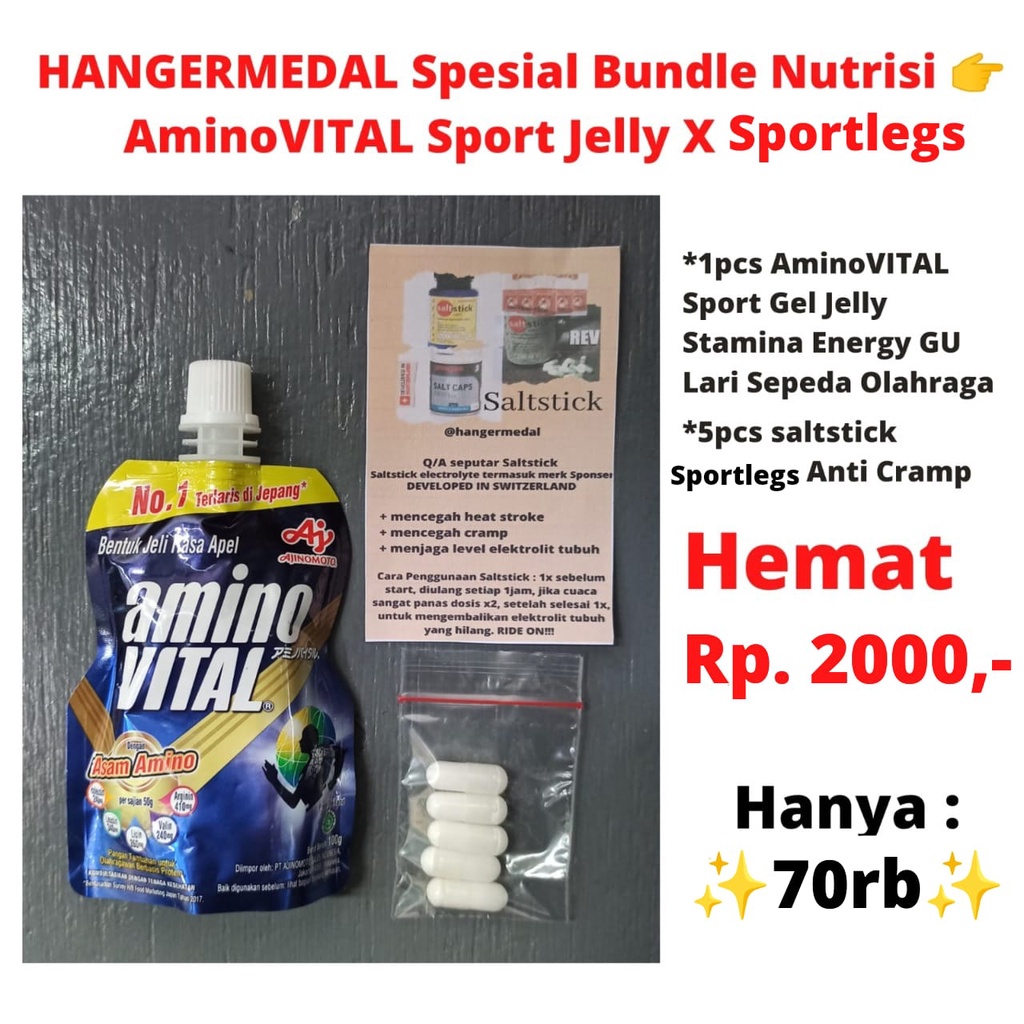 Hangermedal Spesial Bundle Paket Nutrisi AminoVITAL Sport Jelly X Sportlegs