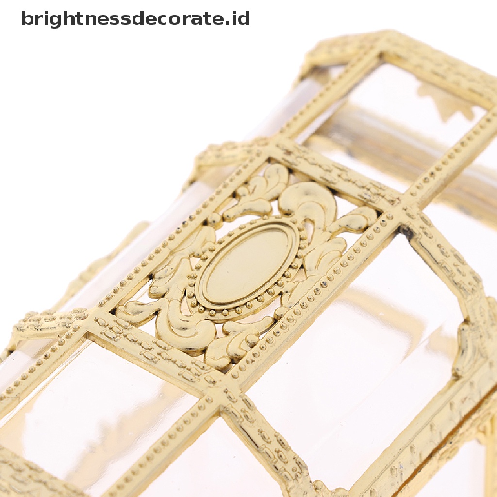 [Birth] 1pc Kotak Penyimpanan Portable Candy Hollow Gold Silver Treasure Chest Case Organizer [ID]