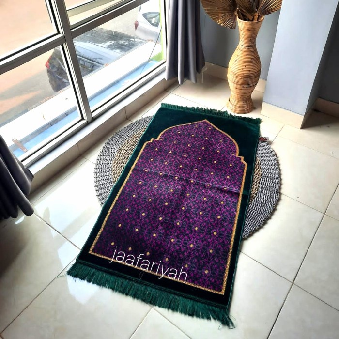 Sajadah Turki  premium bahan tebal dan halus imam yang bagus elektronik anak umroh Q5F8 embos wajah 