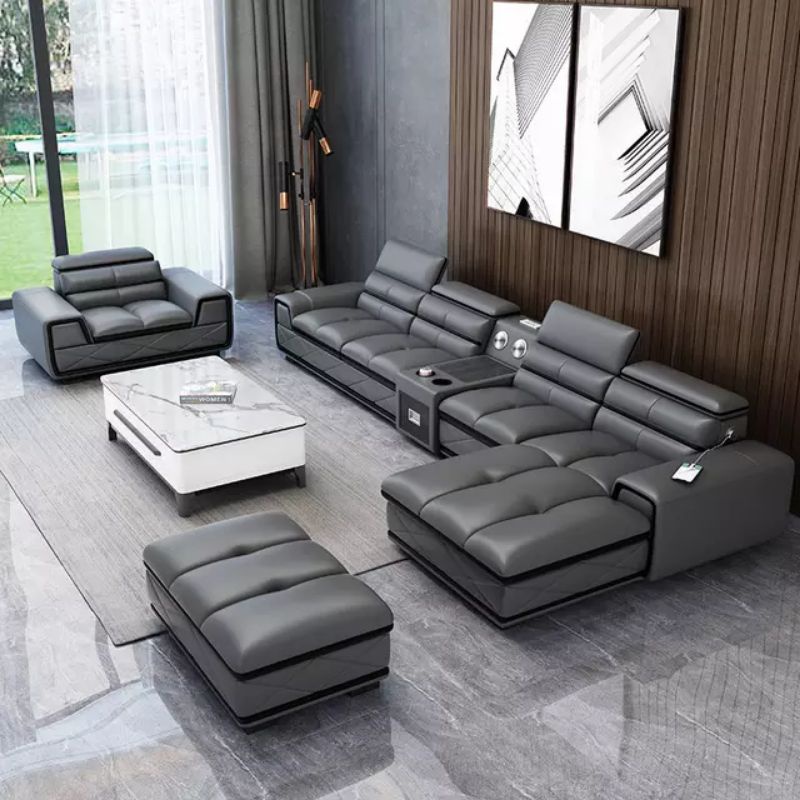 Sofa kulit - sofa livingroom - sofa L shape minimalis