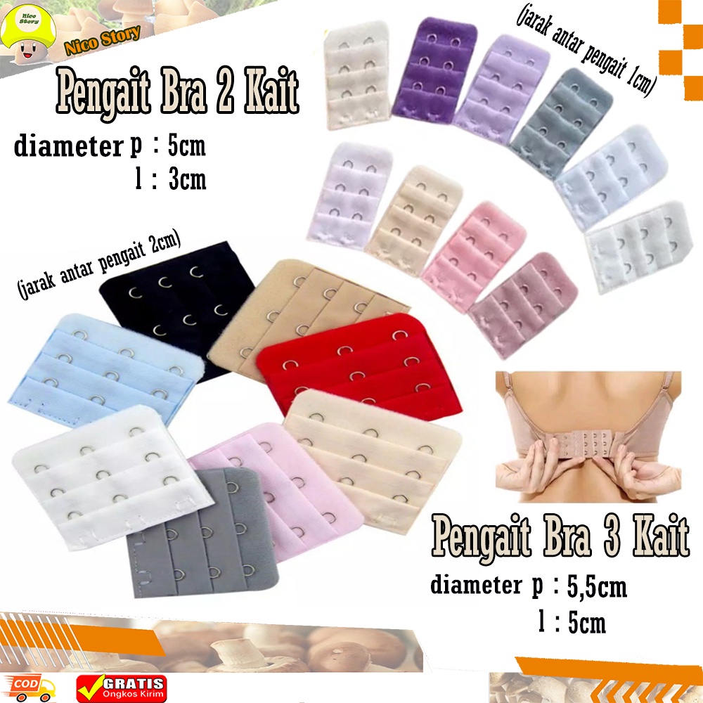 (NCS) Pengait Bra Extension Penyambung Tali BH 2 / 3 Pengait Sambungan Bra Save Ekstension