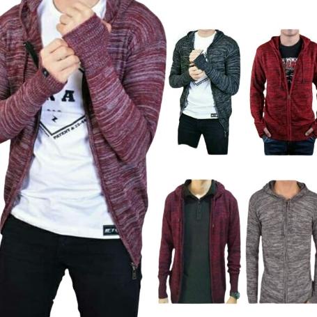 ZAHRA - Sweater/ Jaket Pria Rajut Ariel Twist "SY.04Ja23ᴺ"