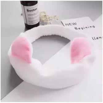 Bandana Bando Korea Import Headband Kain Karet Motif Kuping Kucing Telinga Kelinci Kepala Rambut