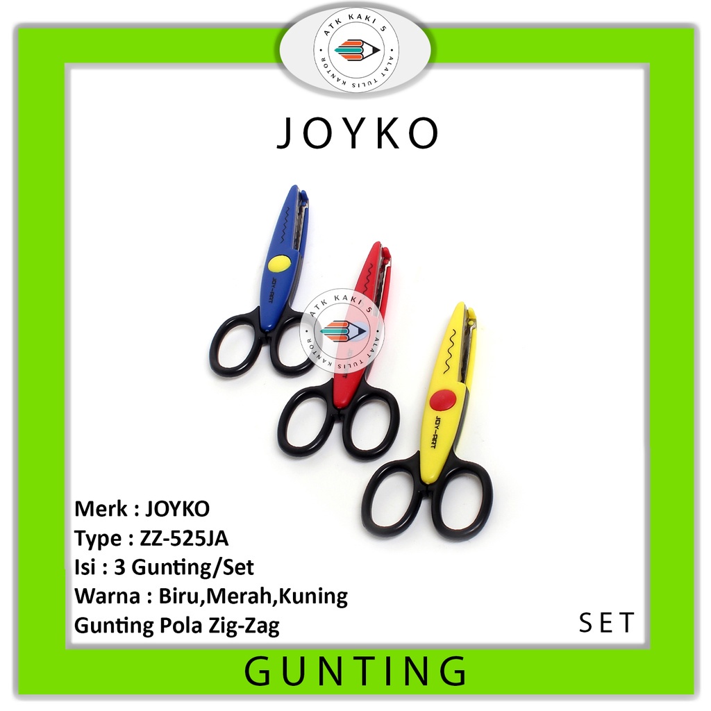 

JOYKO - Gunting Zigzag Joyart ZZ-525JA - isi 3 Gunting - SET