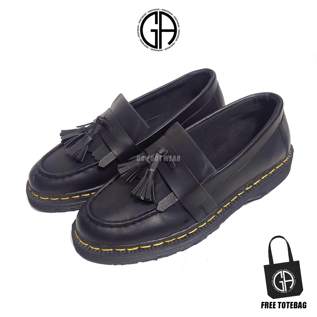 GA FOOTWEAR Teves - Sepatu Formal Lofers pria Boots Pendek Docmart