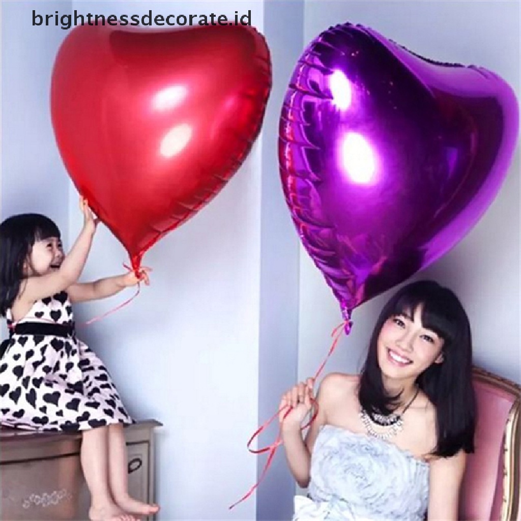 [Birth] Heart Balloon 75 cm Merah Bentuk Hati Air Party Balloons Valenes Day Wedding Love Dekorasi Perlengkapan Nikah Balon Foil [ID]