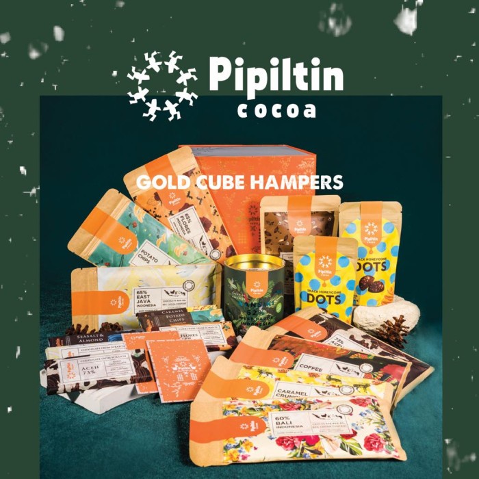 

✨READY✨ -Pipiltin Cocoa Chocolate - Chocolate Gift Gold Cube Hampers - Gold Hampers- 1.1.23