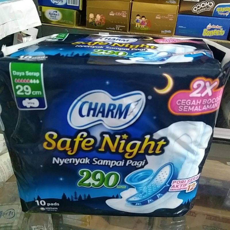 Charm Safe Night Wing 35cm Isi 12 / 29 cm Isi 10 Pads - Nyenyak Sampai Pagi