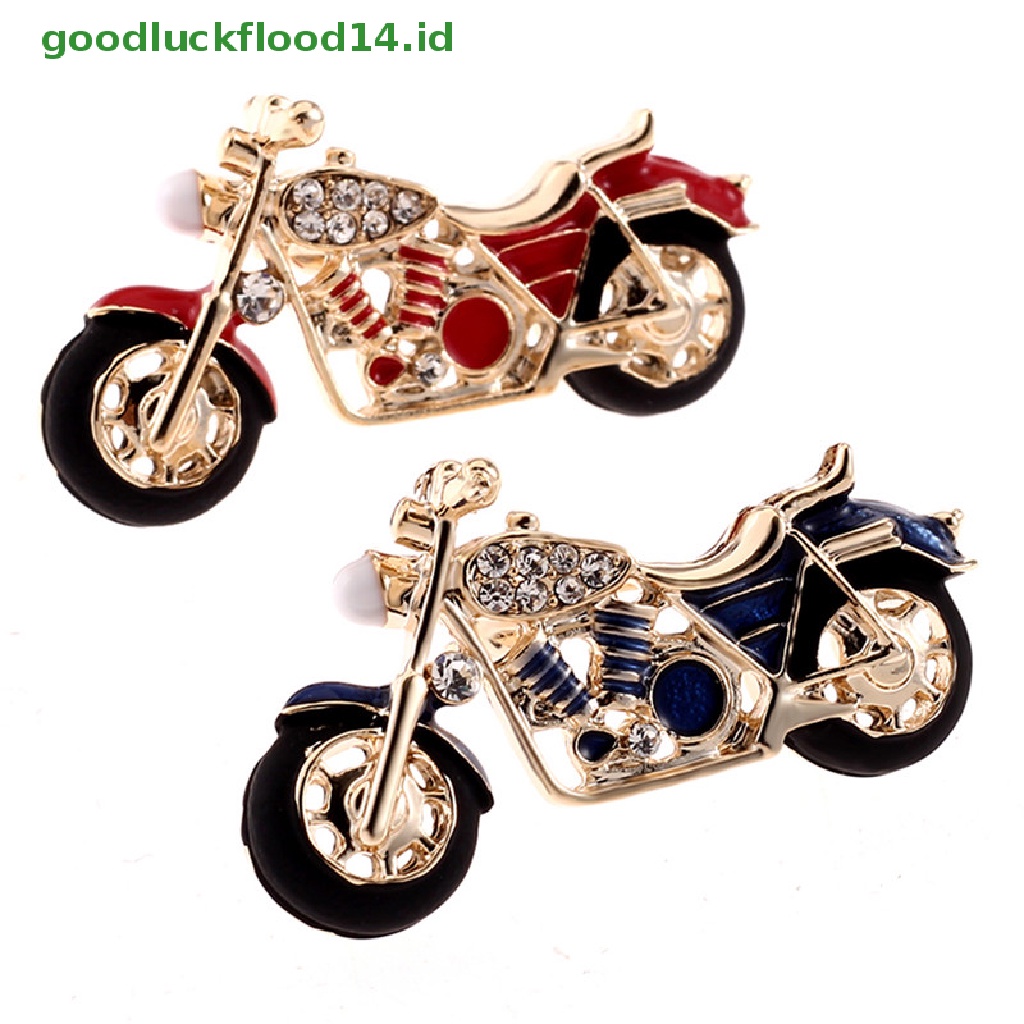 [GOOGFOUR] Enamel Motor Bros Pin Berlian Imitasi Kristal Jas Kerah Bros Perhiasan Hadiah [TOP]