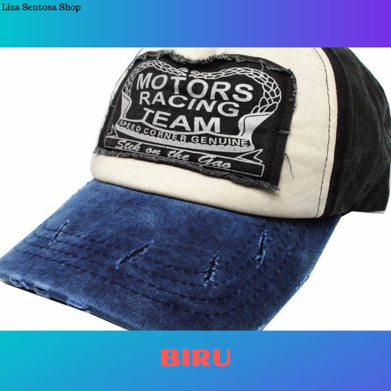 Topi Baseball Pria Original Import Premium Warna Merah Biru Motor Racing Team