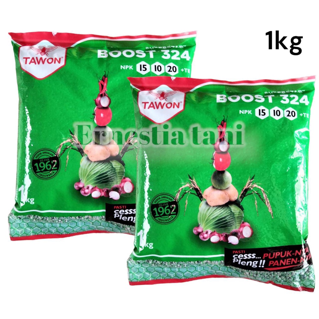 NPK 15-10-20 + TE BOOST 324 1KG Pupuk Untuk Pembuahan CAP TAWON Kemasan 1 Kg