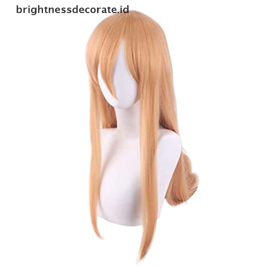 [Birth] Anime Chain Man Makima Angel demon Rambut Orange Panjang Kostum Cosplay Wig [ID]