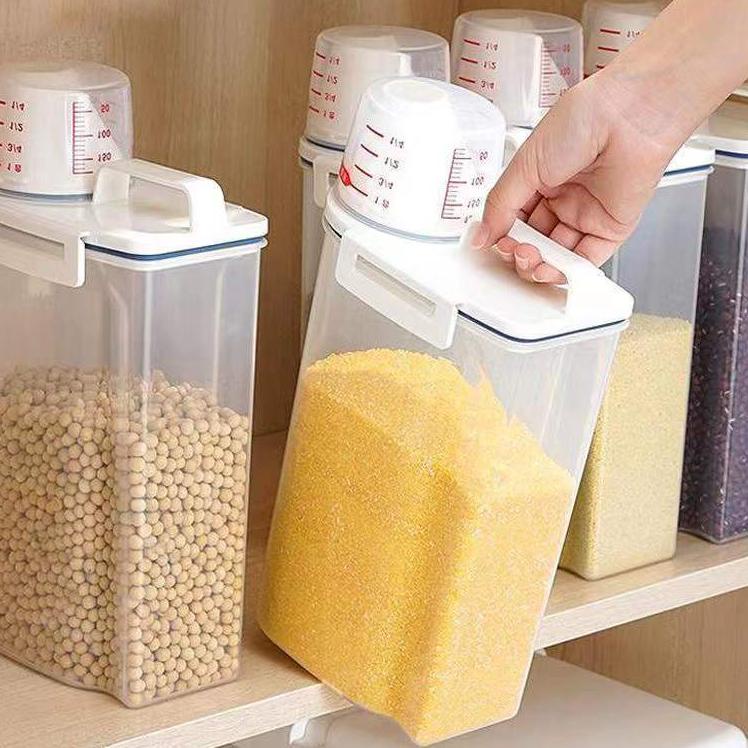 ⚡COD⚡ 99KHOME Rice Storage Jar 2kg Transparent / Tempat Penyimpanan Beras Sereal Transparan H279