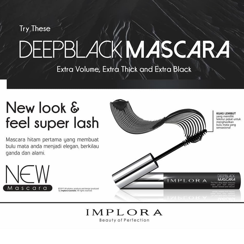 ❤ BELIA ❤ Implora Deep Black Mascara 3.8g 100% Original