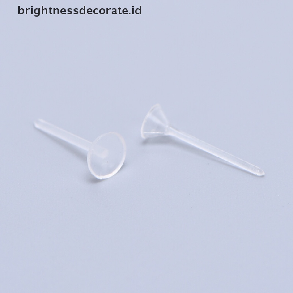 [Birth] 500pcs/lot Plastik Kosong Datar/Cup Stud Earring Pin Pad Anting Membuat Perhiasan [ID]