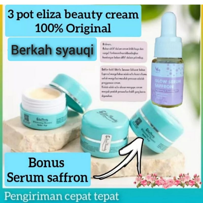 Eliza beauty ( bonus serum saffron ) 3 pcs eliza beauty original cream pemutih wajah alami cream pem