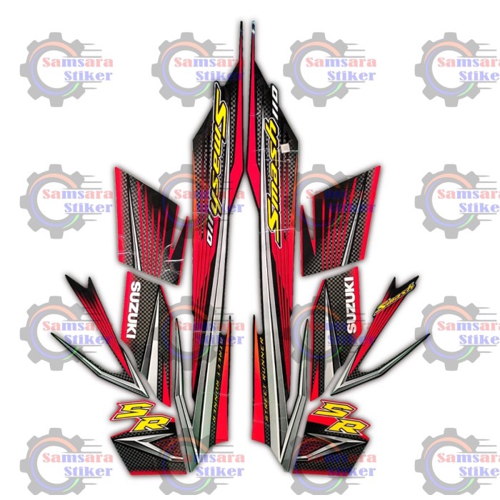 

TERLARIS | stiker striping motor suzuki smash 2009 new 110 SR CW merah hitam