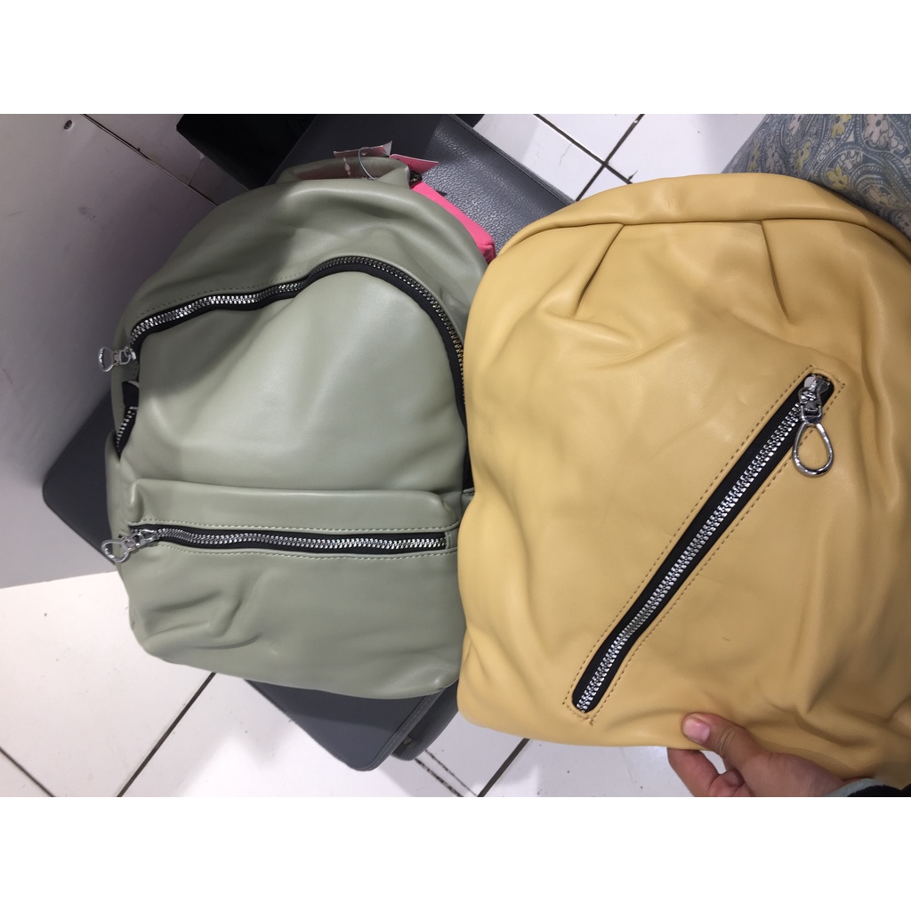 Sage Green Backpack Medium Size Sedang to big size besar tas wanita hijau pastel trendy asos style l