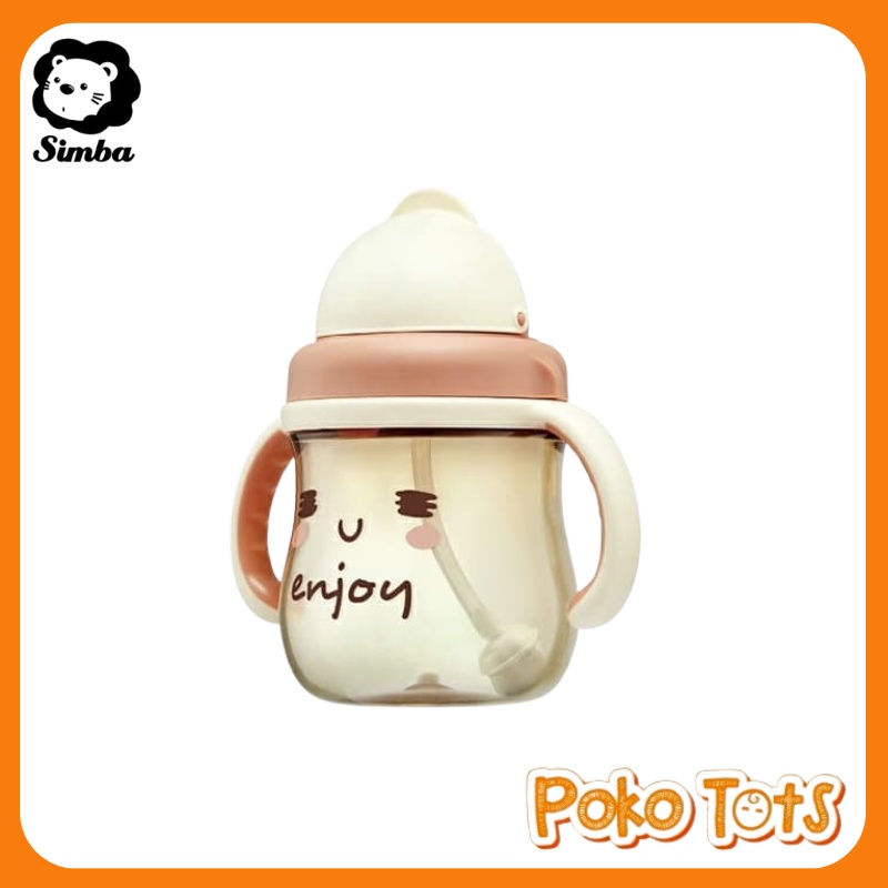 Simba Good Mood PPSU Sippy Cup Pink With Weighted Straw 250ml Botol Minum Sedotan Dengan Pemberat