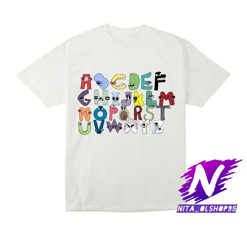 kaos anak baju anak alphabet lore