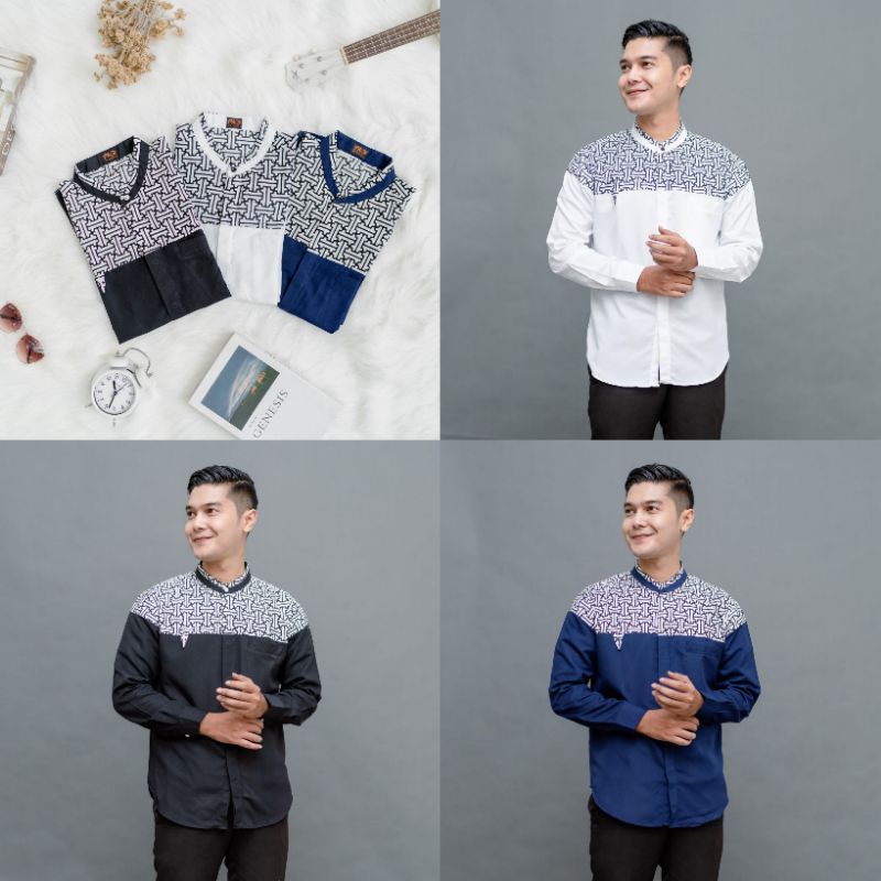 New Motif Baju Koko Hadroh Lengan Panjang Baju Koko Pria Lengan Panjang