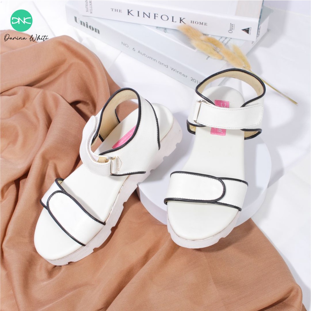 Sepatu fashion wanita murah nyaman original - DNC Darina White Black