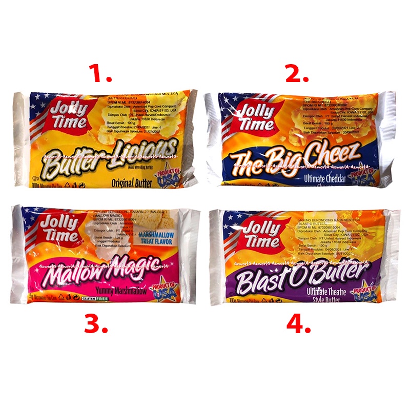 

Jolly Time 100gr Butter Licious Butter Ultimate Cheddar Yummy Marshamallow Theatre O Butter Ultimate Popcorn Instan dengan Microwave Popcorn Mentega Masak Instant Cepat Joly Jollytime Joli Times Pop Corn Jagung