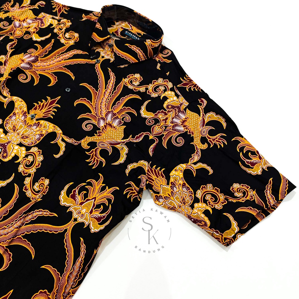 Kemeja ALISAN CORAK Batik Print Regular Lengan PENDEK ( Seri 00307B JUMBO )