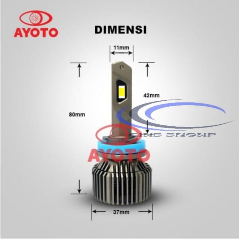 SEPASANG LAMPU LED H4, H11,H8 H7 HB3(9005) AYOTO A3 45W 3 WARNA PUTIH , KUNING, WARMWHITE LAMPU HEADLAMP,FOGLAMP MOBIL