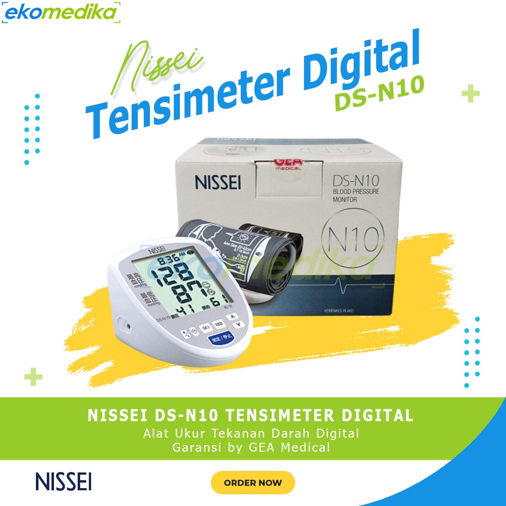 Tensimeter Digital Nissei DS N10 | Tensi Meter Alat Ukur Tekanan Darah - Tensi Darah Digital GEA