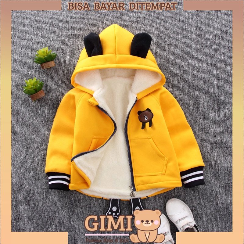 Jaket Bulu Anak Laki Laki 6 Bulan - 4 Tahun Bear Import Jaket Bulu Bayi Laki Laki Cowok