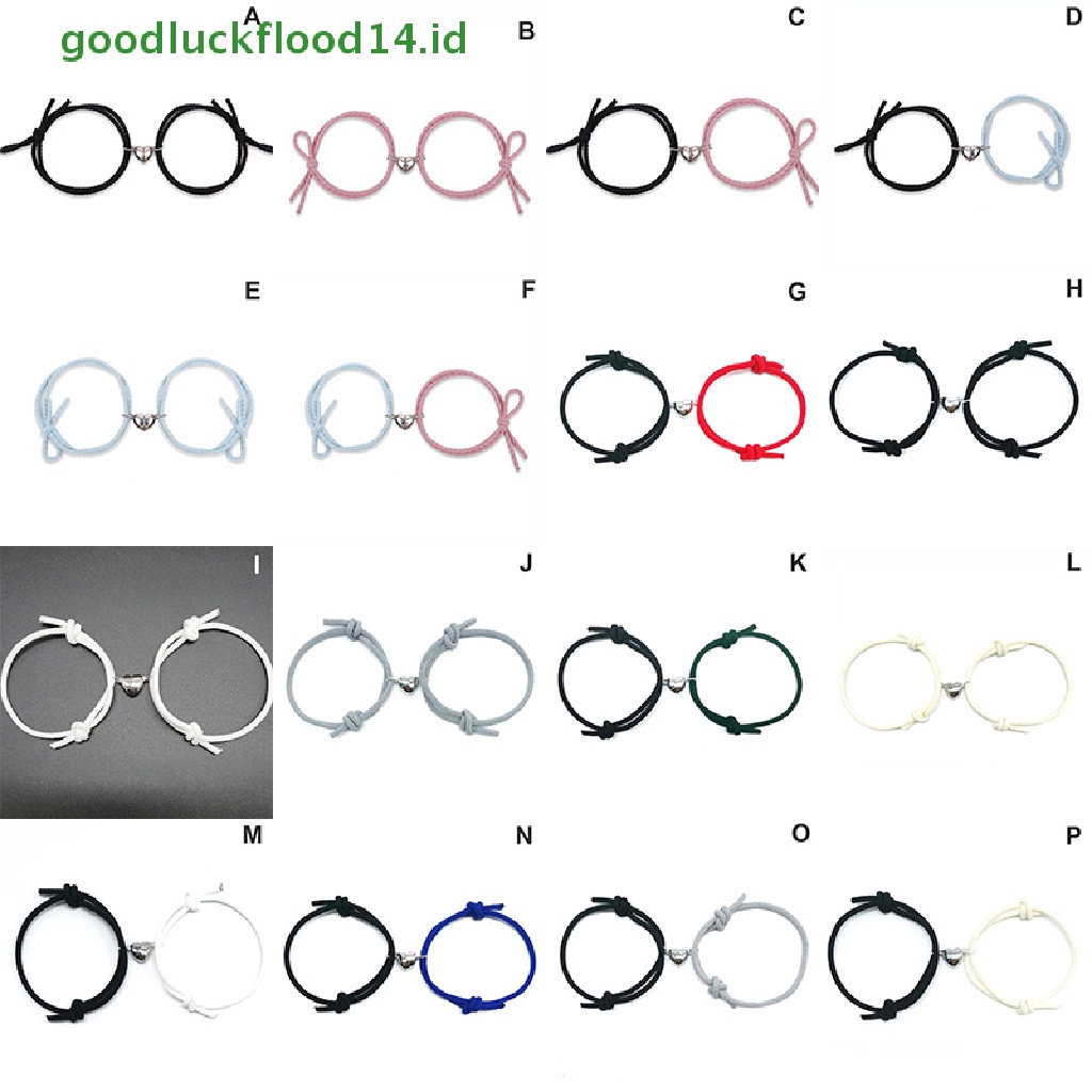 [GOOGFOUR] 2pcs Couple Heart Gelang Tali Braided Distance Magnet Attract Hadiah Persahabatan [TOP]