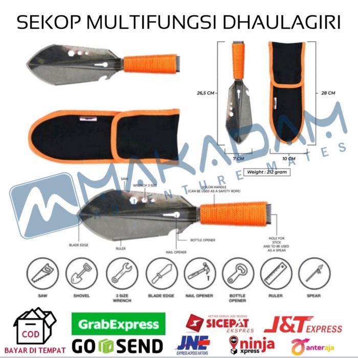Survival Kit Sekop Camping Hiking Survival Outdoor Mutifungsi Dhaulagiri
