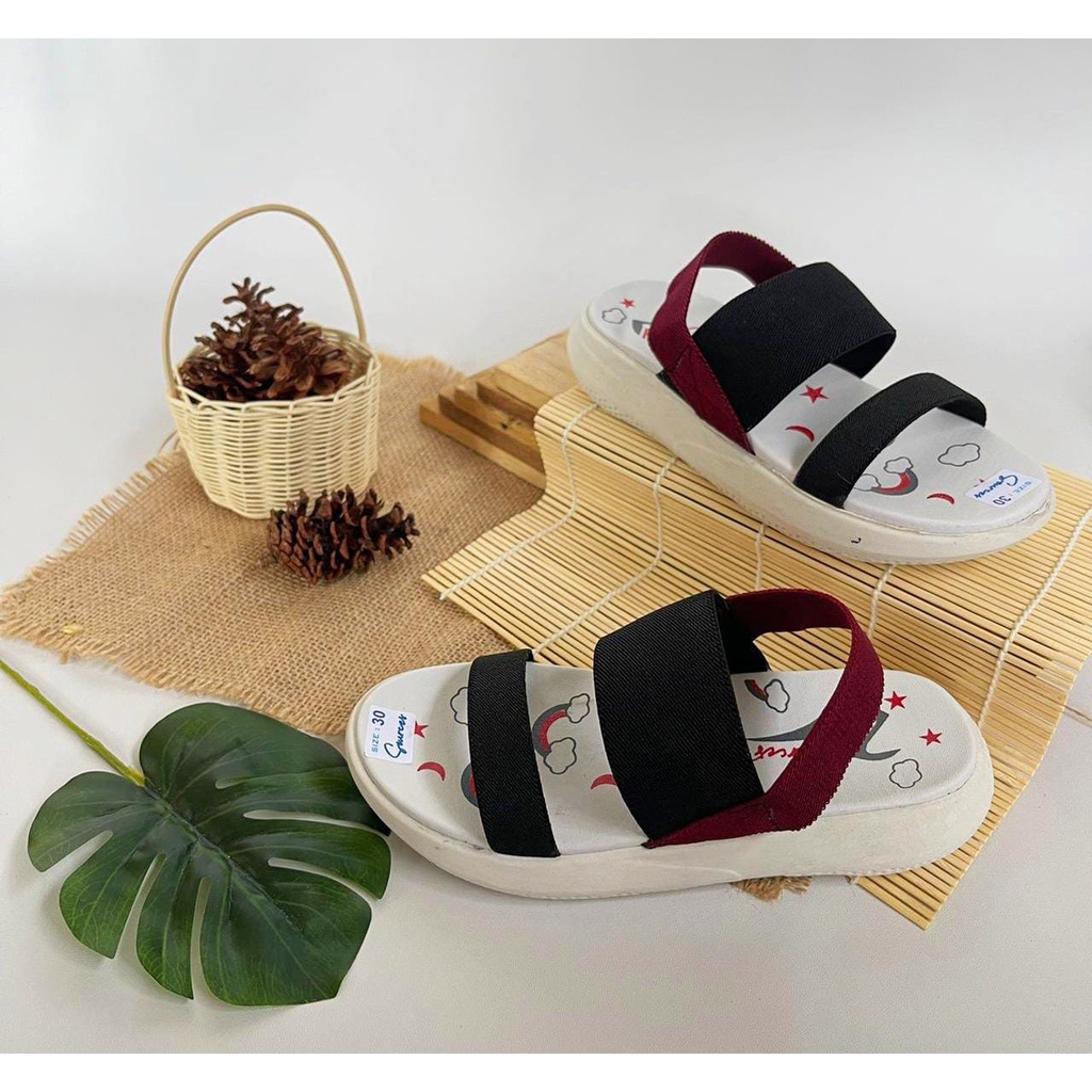 Sendal slop anak perempuan casual sandal anak cewek flat trendy 2 ban ukuran tanggung