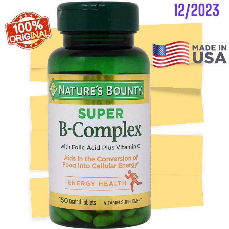 Jual Natures Nature Nature's Bounty Super B Complex Folic Acid Plus ...