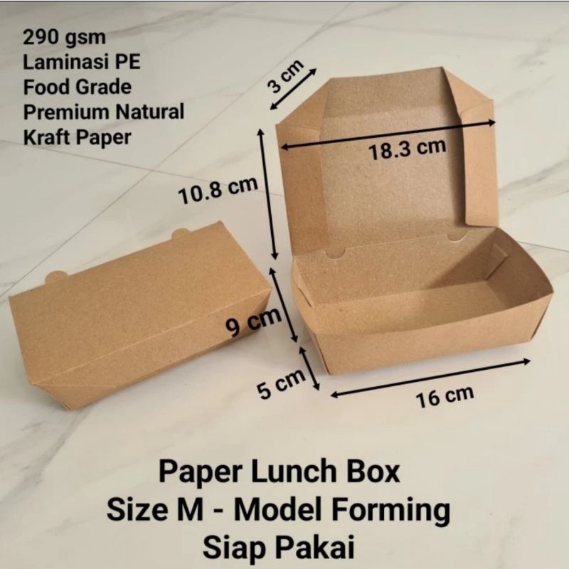 Paper Lunch Box M Forming Siap Pakai