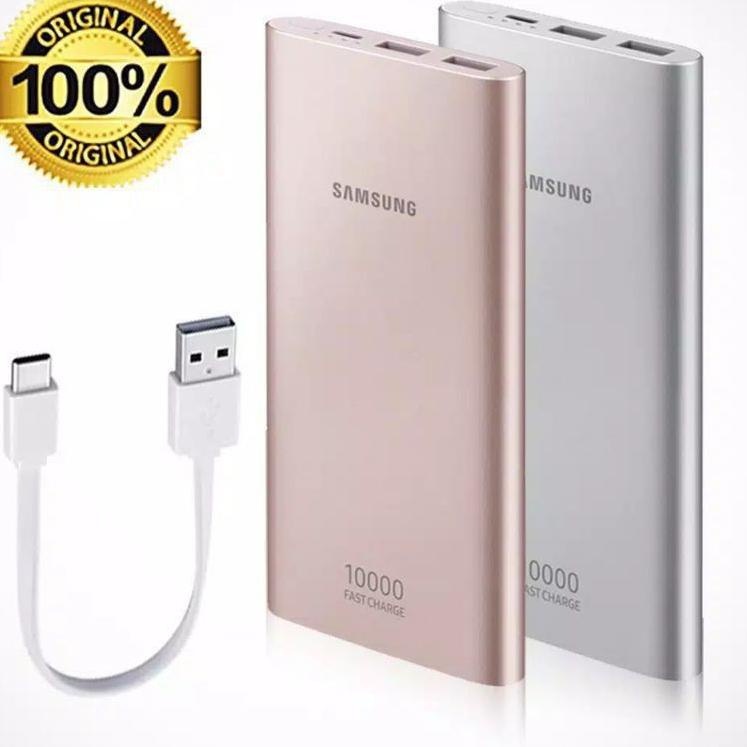 ➥ POWERBANK SAMSUNG  MAH DUAL USB WITH CABLE USB TYPE-C SLIM POWER BANK ☆