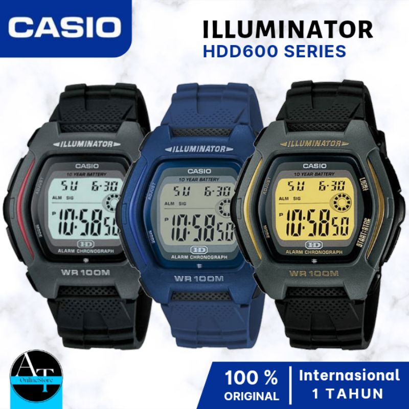Jam Tangan Digital Casio HDD 600 1AV / HDD 600C 2AV / HDD 600G 9AV ORIGINAL Resmi