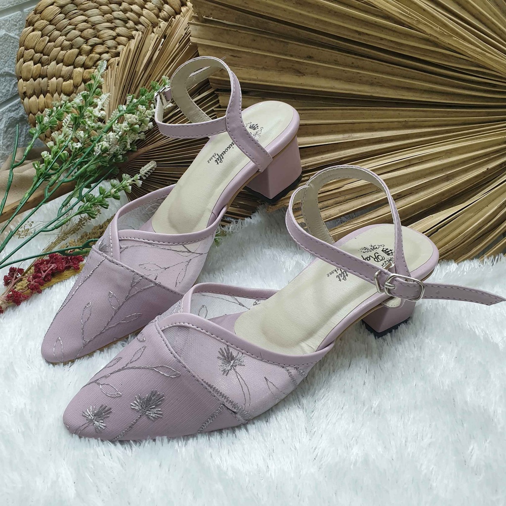 Sepatu wedding pesta cantik cindy lavender 5cm tahu