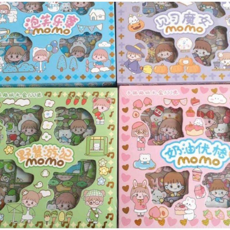 

100 lembar sticker motif kartun korea waterproof sticker