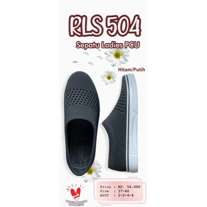 (COD) Sepatu Karet Jaring Wanita Slip On ATT RLS 504