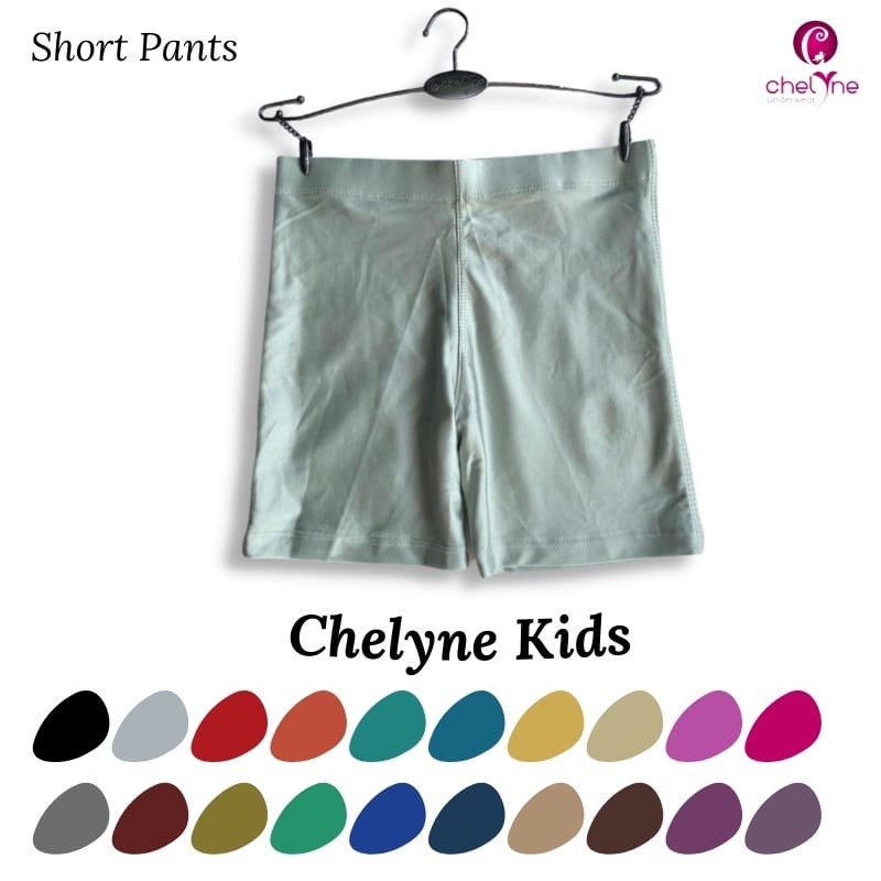 Celana Short Kilap Anak Chelyne A78212 Premium Jahitan Samping