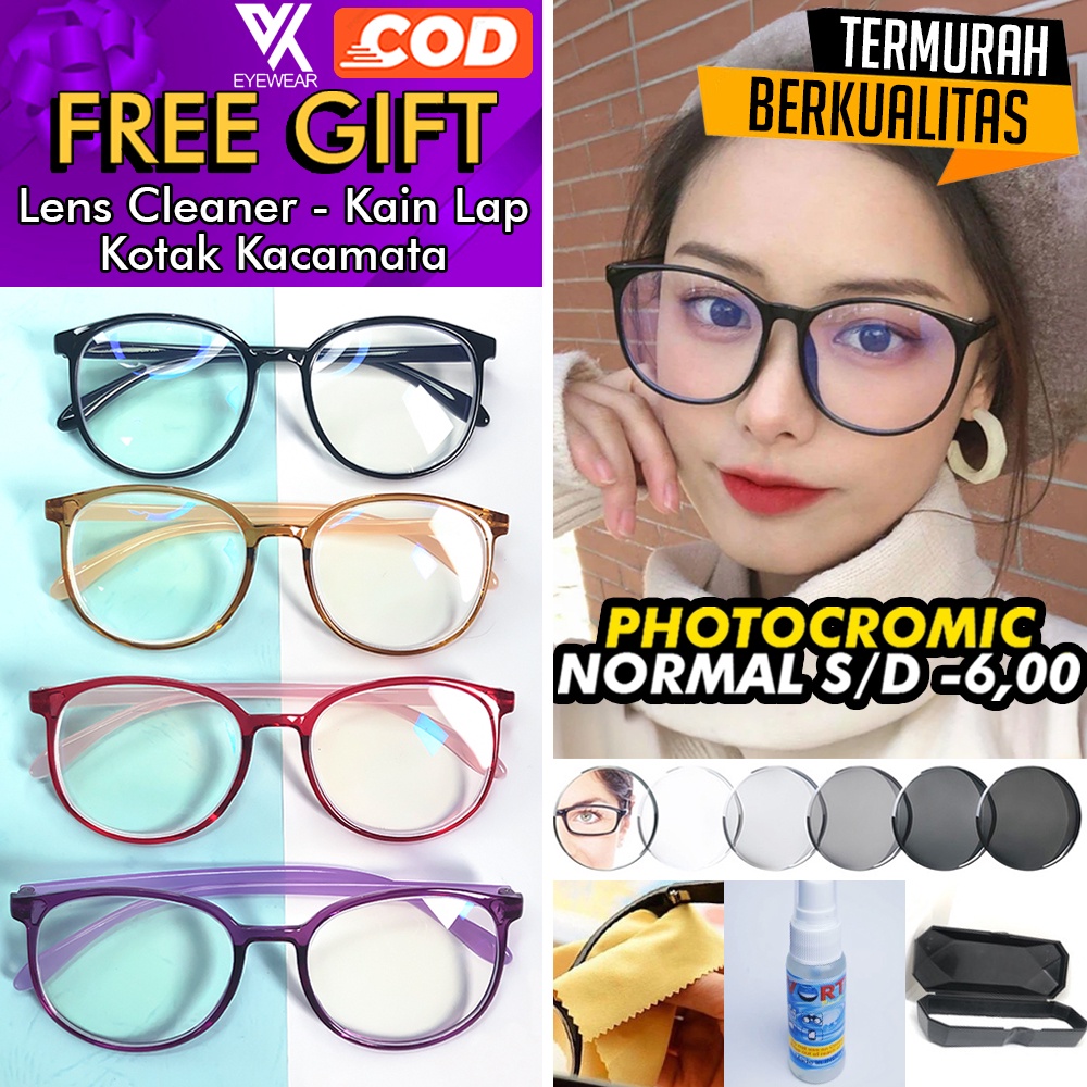 Kacamata PHOTOCROMIC 3097 ANTI RADIASI UV Lensa Berubah warna Sunglass Blueray Blulightcrmic Bluecromic Minus &amp; Plus Korea Fashion Pria / wanita