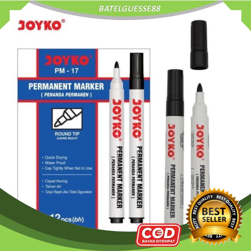 

(B88) Joyko Permanent Marker Spidol Permanen Round Tip PM - 17/(PCS)