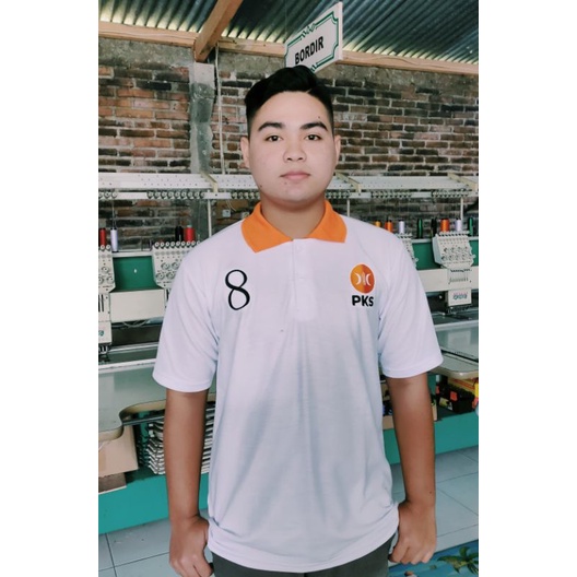 Kaos PKS baru orange kerah polo