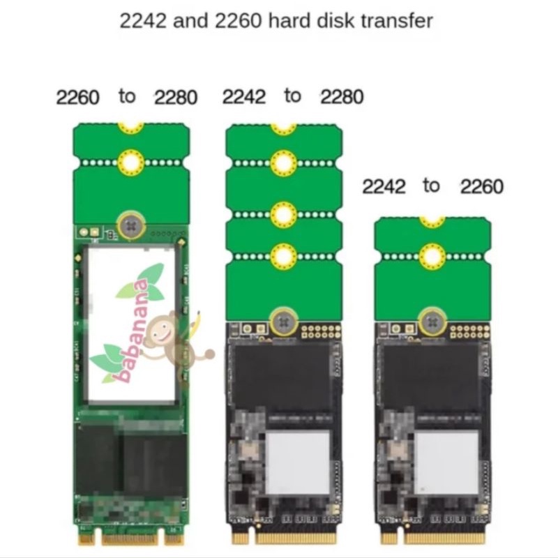 M.2 Sata Nvme Size Converter Extender Bracket Card 2230 2242 2260 2280