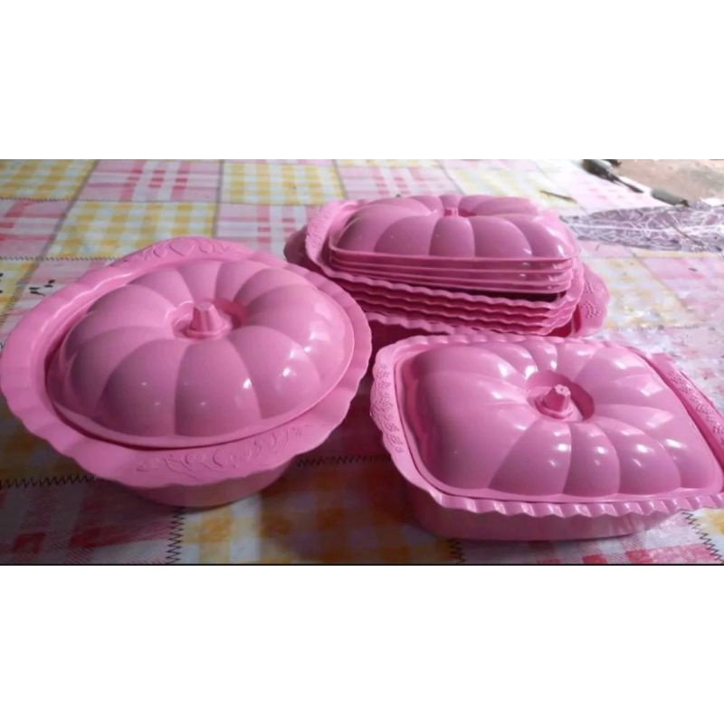 Set basi prasmanan wadah sayur + tutup/ wadah prasmanan pesegi 6.pcs